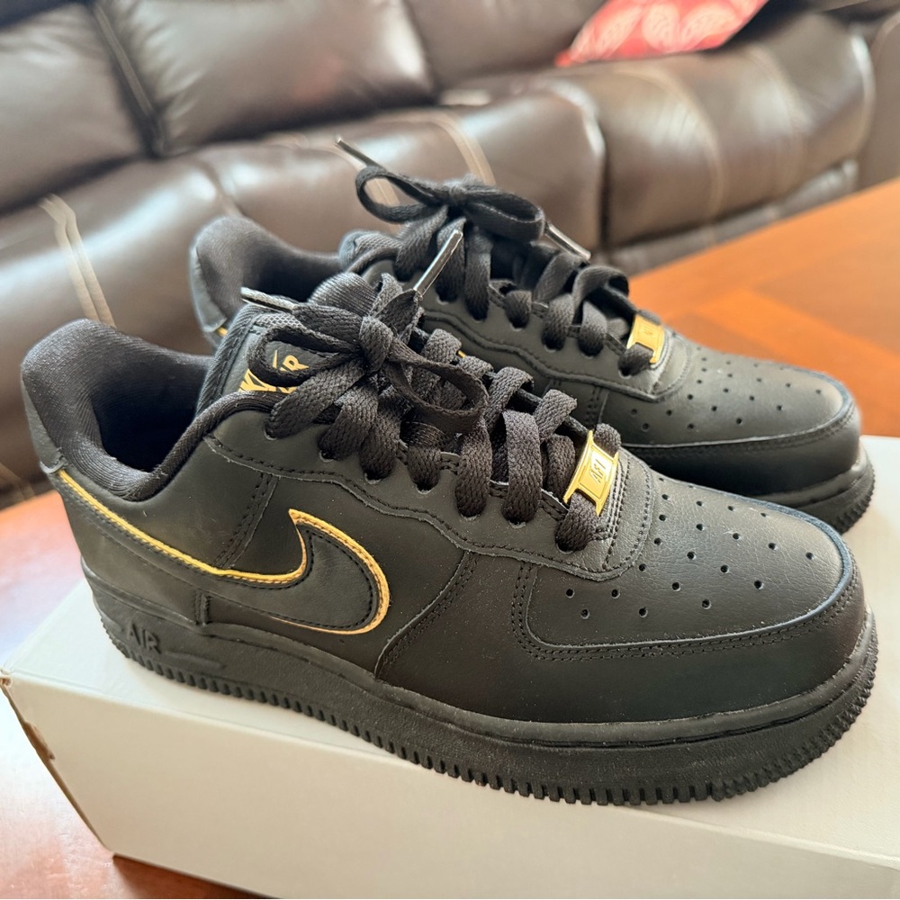 Nike Air Force 1 Black with Gold Details